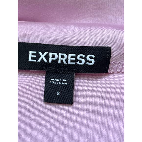 Express pink satin slip dress midi cowl neck sleeveless feminine spring - Picture 8 of 9